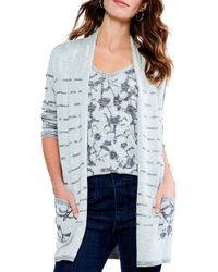 NIC+ZOE Nic+zoe Shadow Garden Cardigan - Blue
