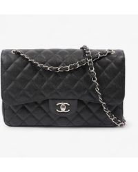 Chanel - Jumbo Single Flap Calfskin Leather Shoulder Bag - Lyst