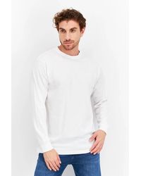 Galaxy By Harvic - T-Shirt Cotton Crew Neck Long Sleeve Pullover Mcww219 - Lyst