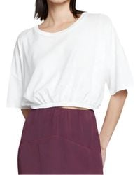 Stateside - Cloud Jersey Cropped Elastic Waist Tee - Lyst