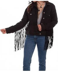 Scully - Denim Jacket With Fringe - Lyst
