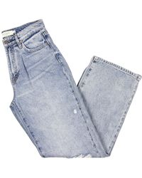Hidden Jeans - High Rise Distressed Straight Leg Jeans - Lyst