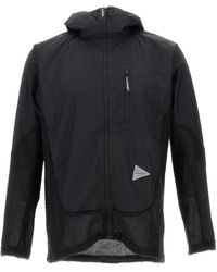 and wander - Hooded Jacket With Fleece Inserts And Zip Detailing - Lyst