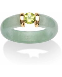 Palmbeach Jewelry - 50 Tcw Round Peridot And Genuine Jade 10K Cabochon Ring - Lyst