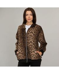TRUEDAMES - Rhinestone Studded Leopard Pattern Hooded Jacket - Lyst