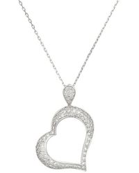 Diana M. Jewels - 14 Kt White Gold Diamond Pendant With A Heart-shaped Design Adorned With 1.00 Cts Tw Diamonds - Lyst