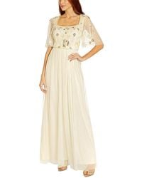 Adrianna Papell - Embellished Maxi Evening Dress - Lyst