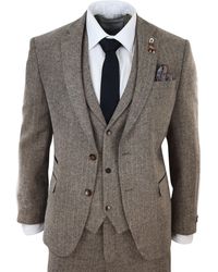 Oliver Tweed - Oak 3 Piece Tweed Suit Vintage Harringbone 1920S Retro Peaky Blinders - Lyst