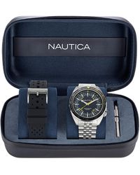 Nautica - Vintage Stainless Steel And Silicone Watch Box Set - Lyst