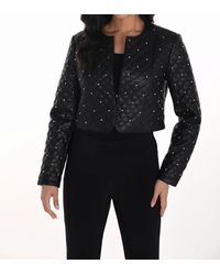 FRANK LYMAN - Open Front Leather Jacket - Lyst