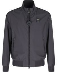 Blauer - Anson Matte Effect Ribbed Trim Polyester Jacket - Lyst