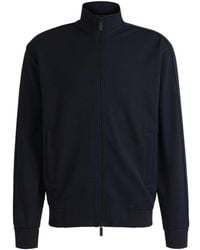 BOSS - X Aston Martin Jersey Jacket With Perforated Leather Stripe - Lyst
