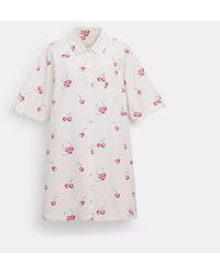 COACH - Cherry Print Button Front Short Dress - Lyst