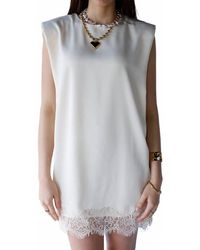 Luvee - Peyton Lace Trim Mini Dress - Lyst