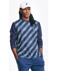 Nautica - Sustainably Crafted Navtech Logo-stripe Long-sleeve T-shirt - Lyst