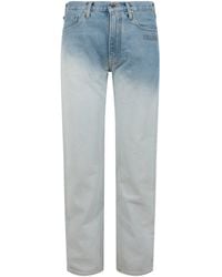 Off-White c/o Virgil Abloh - Cropped Straight-leg Ombre Jeans - Lyst