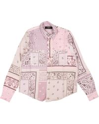 Amiri - Lavender Cotton Bandana Reconstructed Flannel Shirt - Lyst