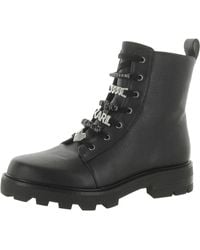Karl Lagerfeld - Mela Leather Lace Up Combat & Lace-up Boots - Lyst
