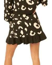 TRUEDAMES - A Leopard-Print Knit Mini Skirt - Lyst
