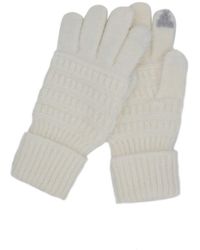 Fashnzfab - Fuzzy Cable Knit Smart Touch Gloves - Lyst