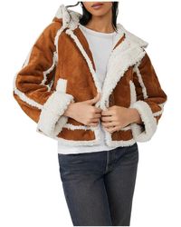 Free People - Hooded Cold Weather Faux Fur Coat - Lyst