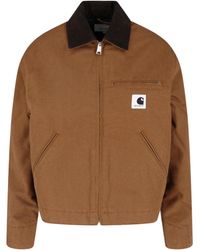 Carhartt - Canvas Zip Jacket With Corduroy Collar - Lyst