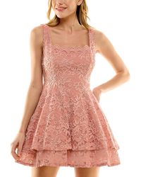City Studios - Juniors Lace Glitter Cocktail And Party Dress - Lyst