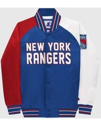Starter - Youth New York Rangers Varsity Satin Full-Snap Jacket - Lyst