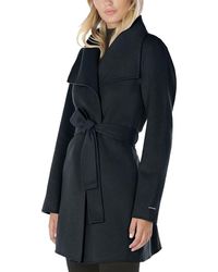 Tahari - Teal Wool Ella Wrap Coat Jacket Outerwear - Lyst
