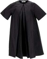 Jil Sander - Pleated Mini Dress - Lyst