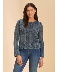 Fdj - Open Weave Long Sleeve Sweater - Lyst