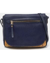 Alviero Martini 1A Classe - /blue Geo Print Coated Canvas And Leather Crossbody Bag - Lyst