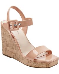 Marc Fisher - Lukey Patent Ankle Strap Wedge Sandals - Lyst