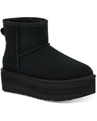 UGG - Classic Mini Platform Suede Round Toe Ankle Boots - Lyst