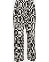 Max Mara - S'Max Mara/ Printed Cotton Wide-Leg Trousers - Lyst