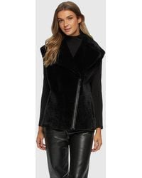 Gorski - Shearling Lamb Zip Vest With Grooved Pattern - Lyst