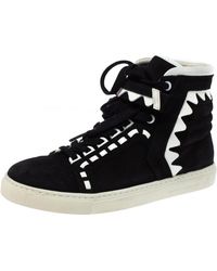 Sophia Webster - Monochrome Suede And Patent Leather Riko High Top Sneakers - Lyst