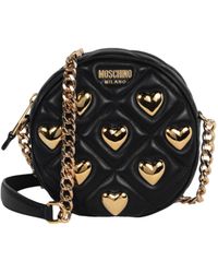 Moschino - Heart Studs Quilted Shoulder Bag - Lyst