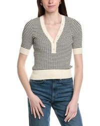 FRAME - The Stripe V-Neck Sweater - Lyst