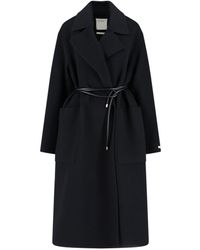 Sportmax - Wool Wrap Coat With Classic Lapel - Lyst