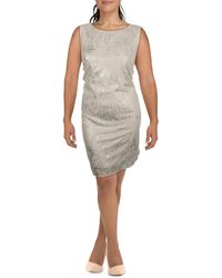 SLNY - Plus Metallic Knee-length Cocktail And Party Dress - Lyst