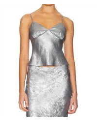 Nia - Chrome Metallic Moss Cami Top - Lyst