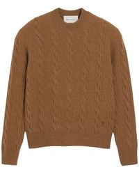 Ami Paris - Classic Cable Knit Sweater With Crew Neckline And Ribbed Details - Lyst