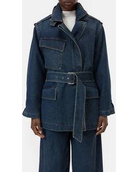 Closed - Short Denim Trench Coat - Lyst