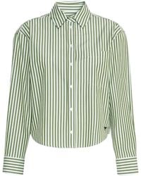 Weekend - Vertical And Striped Cropped Shirt - Lyst