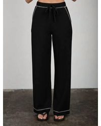 Blu Pepper - Drawstring Detail Ribbed Knit Lounge Pants - Lyst