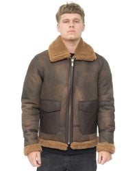 Infinity Leather - Antique B3 Sheepskin Jacket-Aviles - Lyst