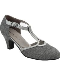 David Tate - Fantastic Nws24-537 Pump Pewter T-Strap Block Heel Zogg3924 - Lyst