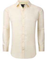 Tom Baine - Solid Linen Feel Long Sleeve Button Down - Lyst
