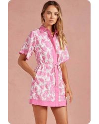 Strut & Bolt - Charlie Scallop Crochet Mini Shirt Dress - Lyst